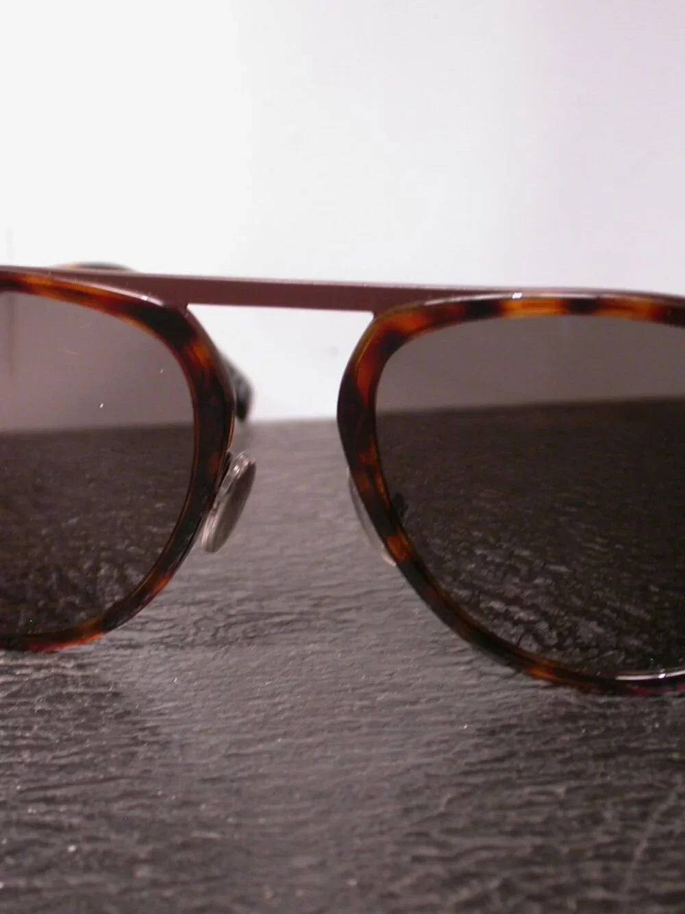Tods Leather and Tortoise Metal Aviator Sunglasses Made in Italy